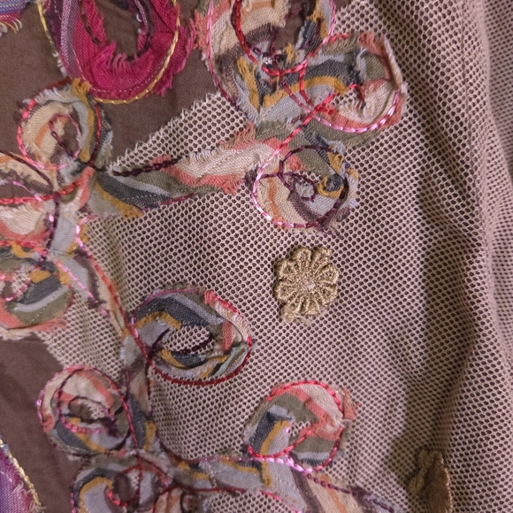 Life Style Lightweight Button Down Jacket Size Small Artsy Art To Wear - Picture 7 of 9